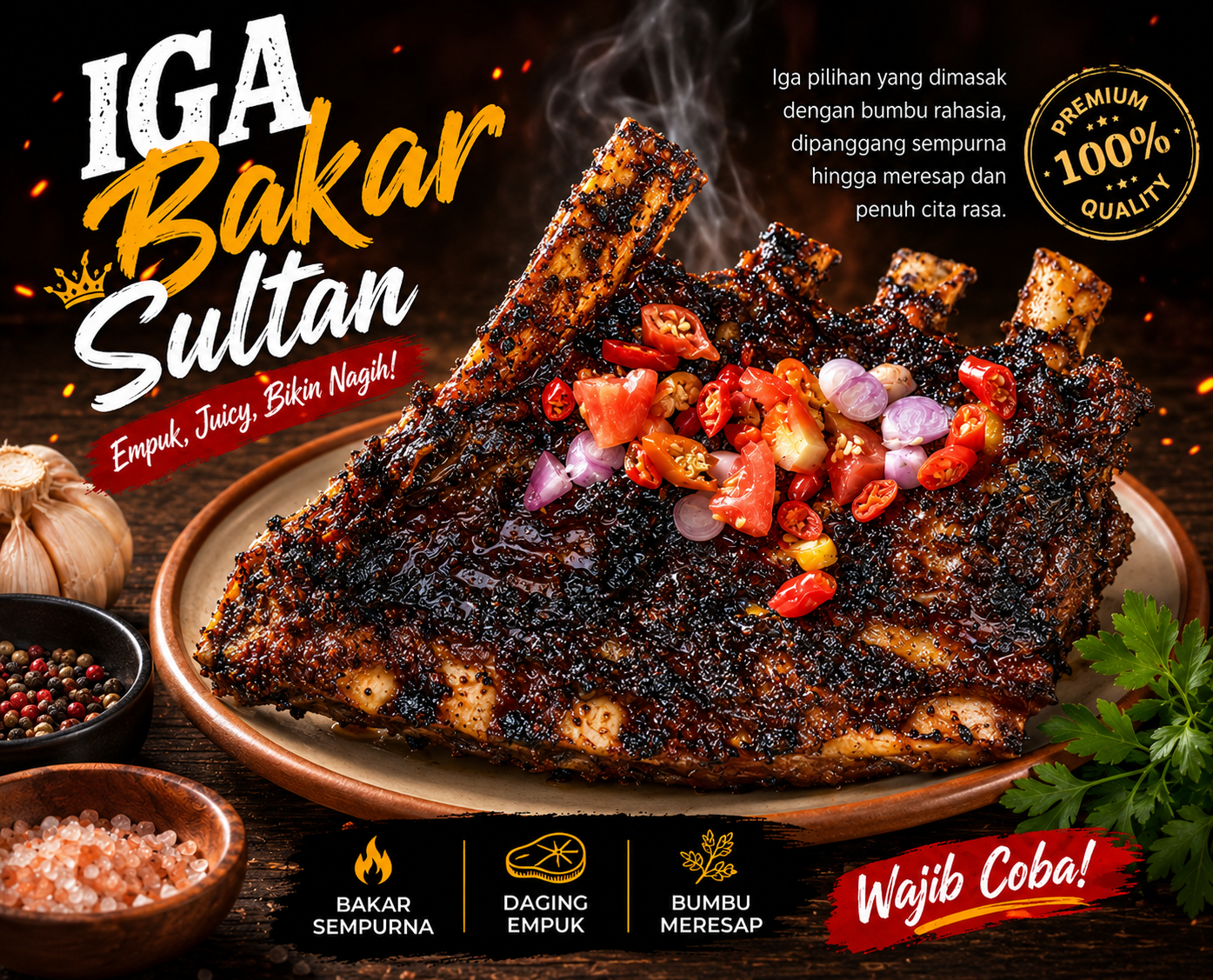 Iga Bakar terenak di Banten, Dapur Mami Iska, wajib coba!